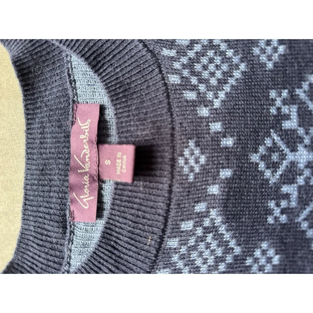 Gloria Vanderbilt Nordic Snowflake Ombre Knit‎ Winter Sweater Sz S Cozy